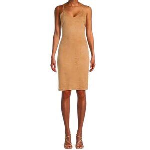 NWT - No Boundaries - Tan Faux Suede Slip Dress - Size Medium